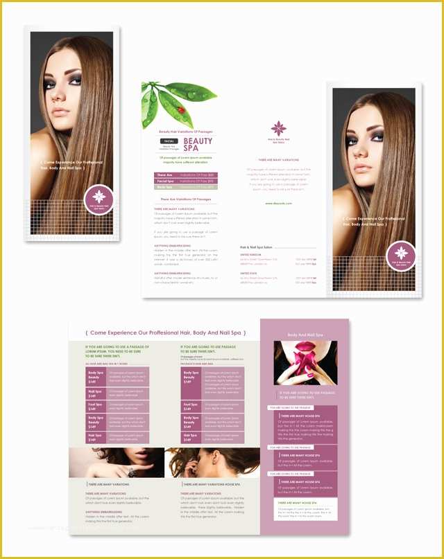 Nail Brochure Templates Free Of Hair & Nail Spa Salon Tri Fold Brochure Template