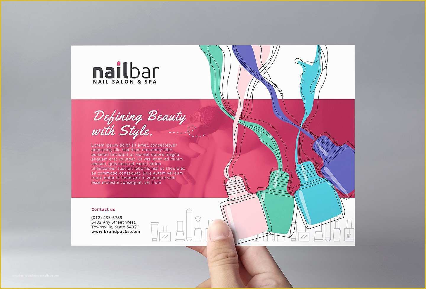 Nail Brochure Templates Free Of Nail Bar Flyer Template Flyer Templates Creative Market