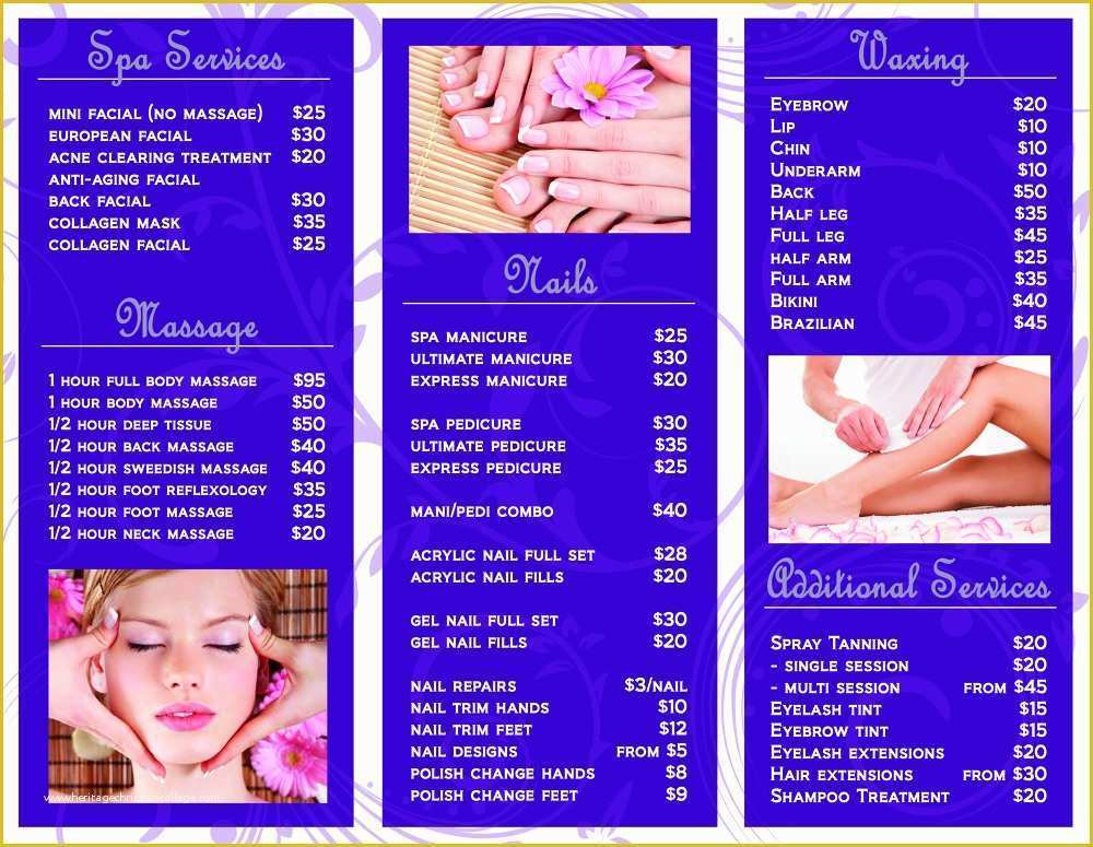 Nail Brochure Templates Free Of Nail Hair Salon Marketing Materials Lauragel
