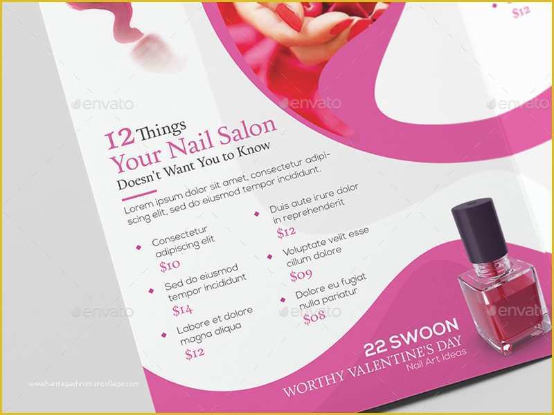 Nail Brochure Templates Free Of Nail Salon A5 Brochure Template by Wutip2