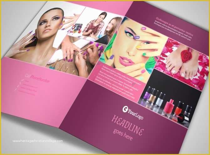 Nail Brochure Templates Free Of Nail Salon Bi Fold Brochure Template