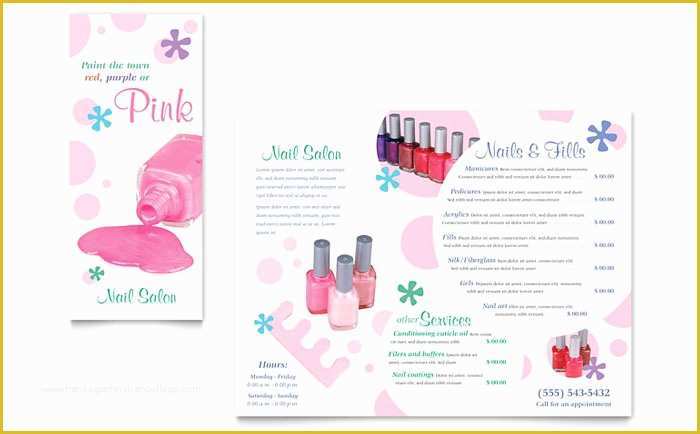 Nail Brochure Templates Free Of Nail Salon Brochure Template Design