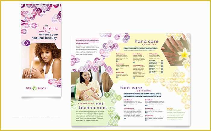 Nail Brochure Templates Free Of Nail Salon Brochure Template Design