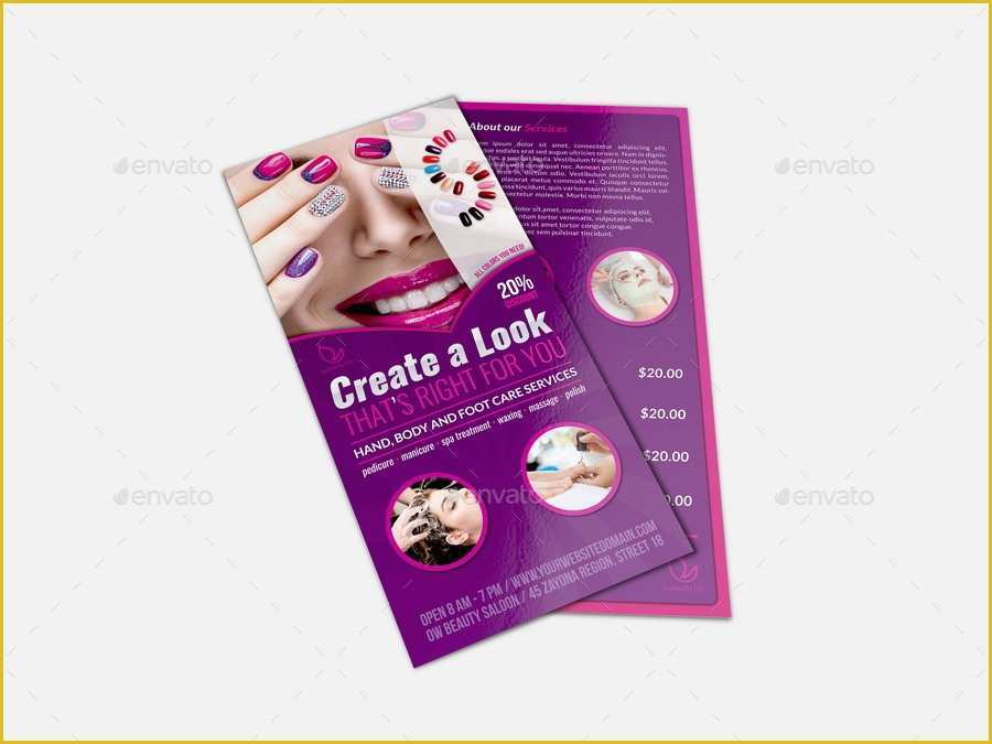 Nail Brochure Templates Free Of Nail Salon Dl Flyer Template by Ow