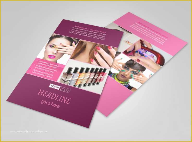 Nail Brochure Templates Free Of Nail Salon Flyer Template