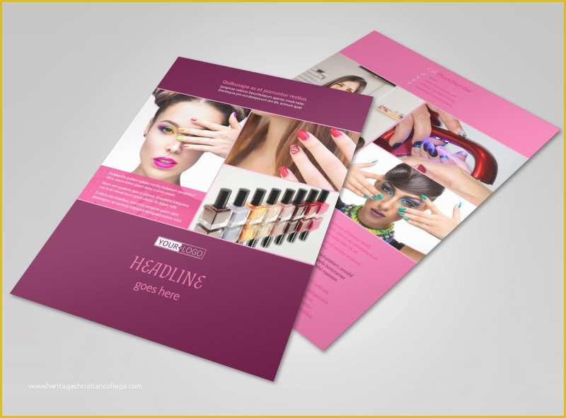 Nail Brochure Templates Free Of Nail Salon Flyer Template