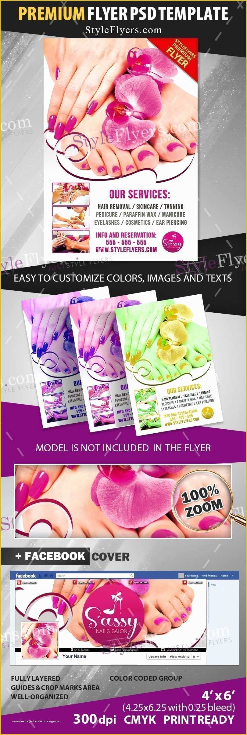 Nail Brochure Templates Free Of Nail Salon Psd Flyer Template Styleflyers