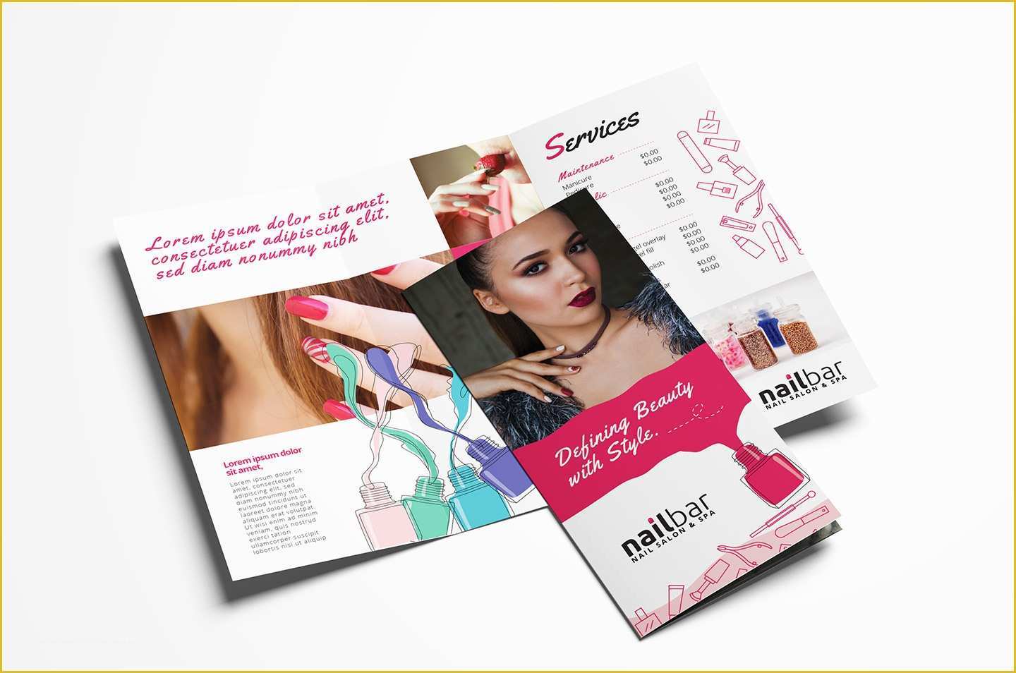 Nail Brochure Templates Free Of Nail Salon Tri Fold Brochure Template In Psd Ai & Vector