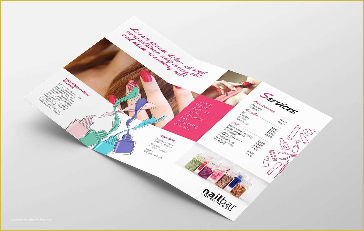 Nail Brochure Templates Free Of Nail Salon Tri Fold Brochure Template In Psd Ai & Vector