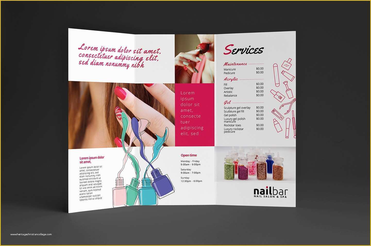 Nail Brochure Templates Free Of Nail Salon Trifold Brochure Template for Shop