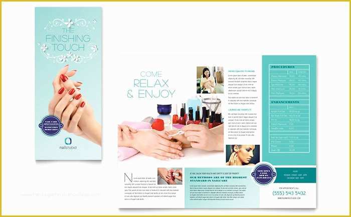 Nail Brochure Templates Free Of Nail Technician Brochure Template Design