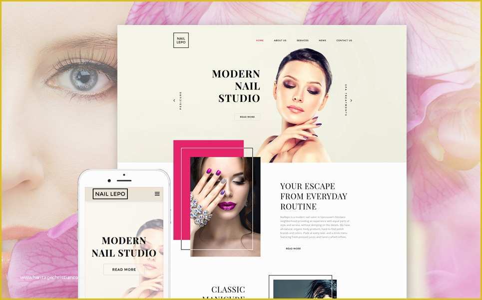 Nail Salon Website Template Free Download Of Nail Lepo Website Template