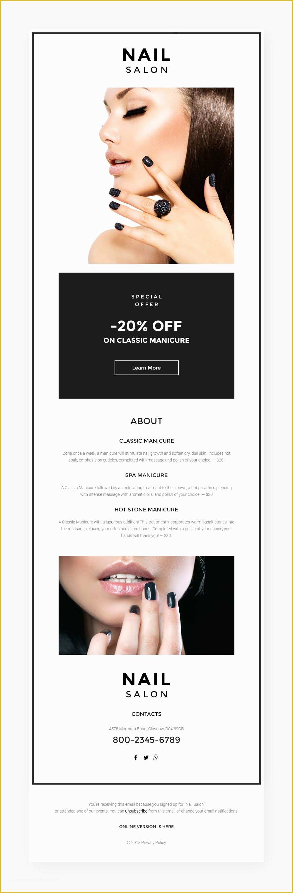 Nail Salon Website Template Free Download Of Nail Salon Responsive Newsletter Template