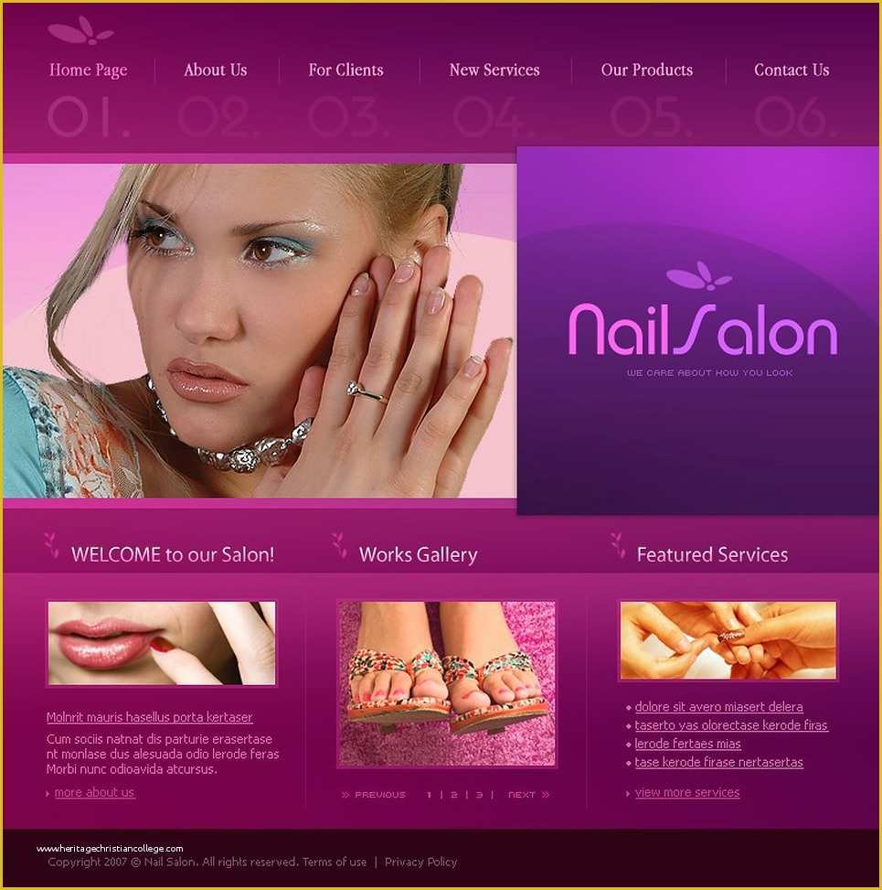 Nail Salon Website Template Free Download Of Nail Salon Website Template