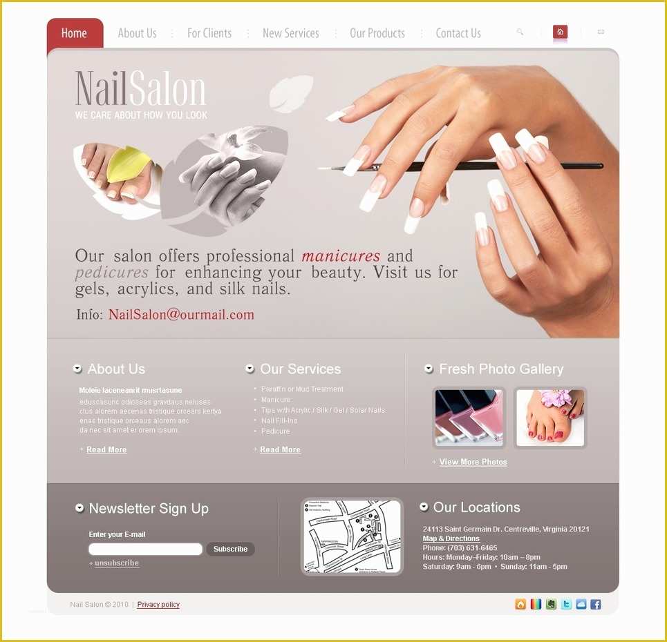 Nail Salon Website Template Free Download Of Nail Salon Website Template