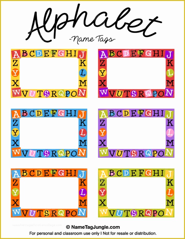 Name Tag Template Free Printable Of Free Printable Alphabet Name Tags the Template Can Also