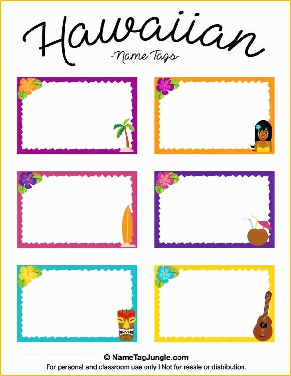 Name Tag Template Free Printable Of Free Printable Hawaiian Name Tags the Template Can Also