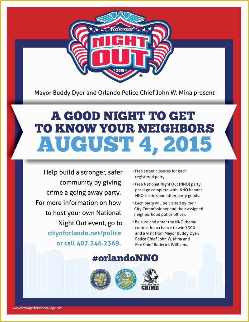 National Night Out Flyer Template Free Of College Park Neighborhood association National Night Out