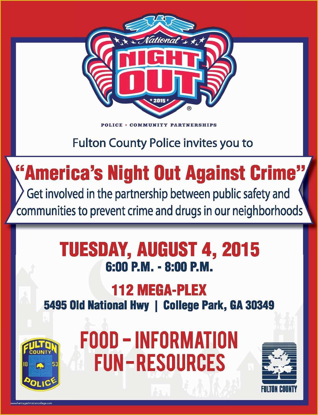 National Night Out Flyer Template Free Of Fulton County Government Fulton County Police Invites You
