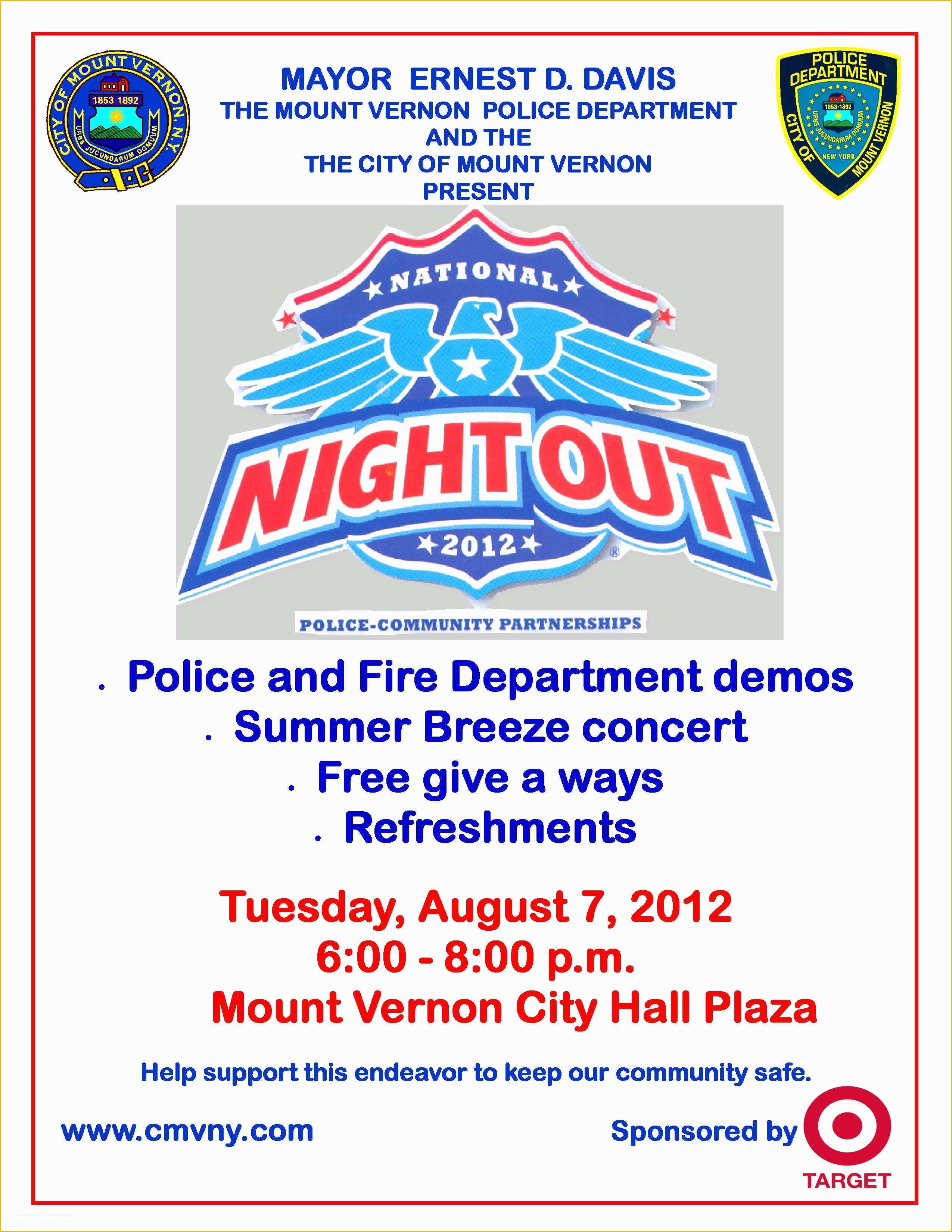 National Night Out Flyer Template Free Of July 2012