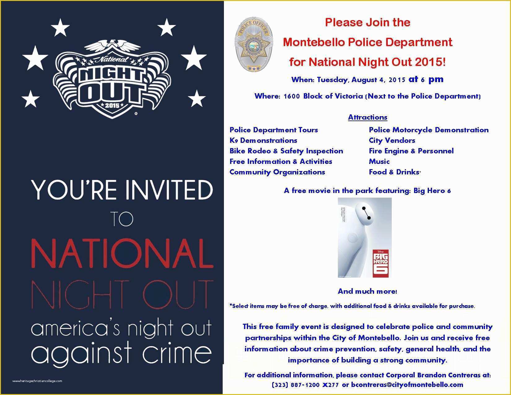 National Night Out Flyer Template Free Of Montebello Police athletic &amp; Activities League Paal