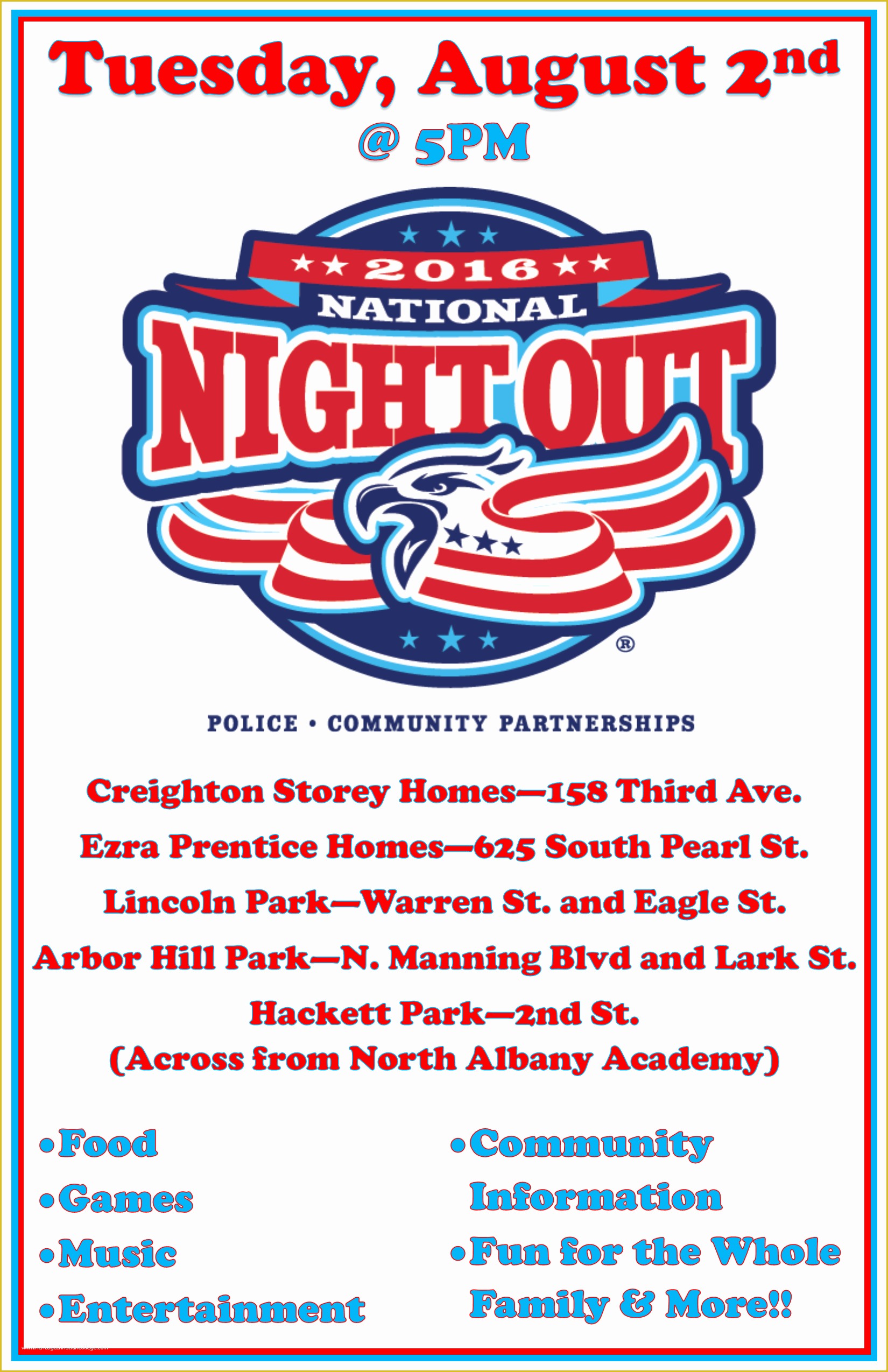 National Night Out Flyer Template Free Of National Night Out 2016 In Albany Albany Housing