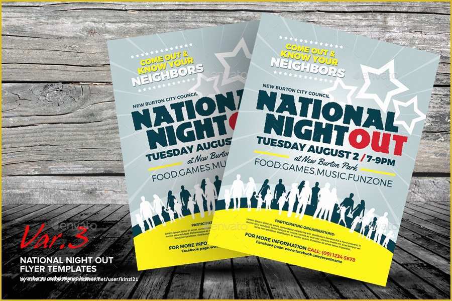 National Night Out Flyer Template Free Of National Night Out Flyer Templates by Kinzi21