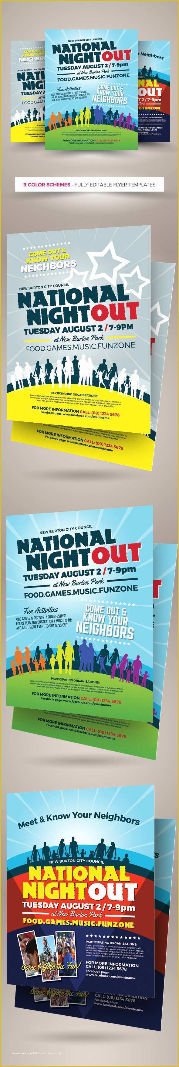 National Night Out Flyer Template Free Of National Night Out Flyer Templates On Behance