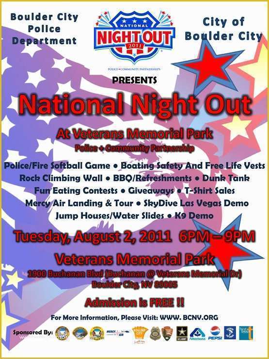 National Night Out Flyer Template Free Of National Night Out is Tuesday Aug 2nd Boulder City