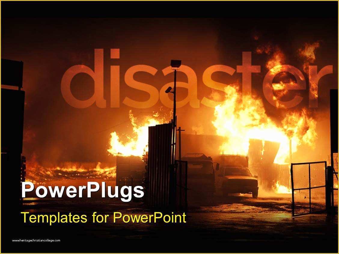 Natural Disaster Powerpoint Templates Free Of Powerpoint Template A Disaster Scene with Fire Blazing