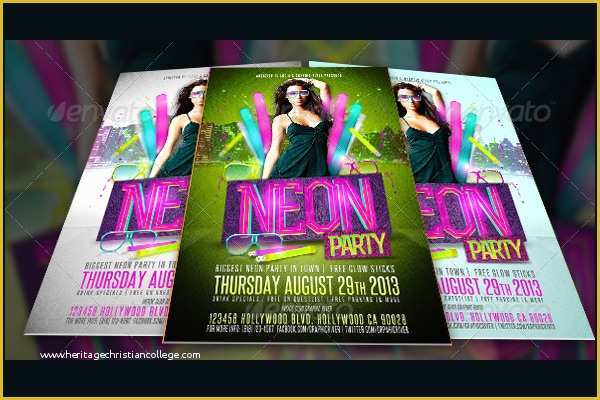 Neon Party Flyer Template Free Of 18 Neon Party Flyer Templates Free Psd Vector Eps Png