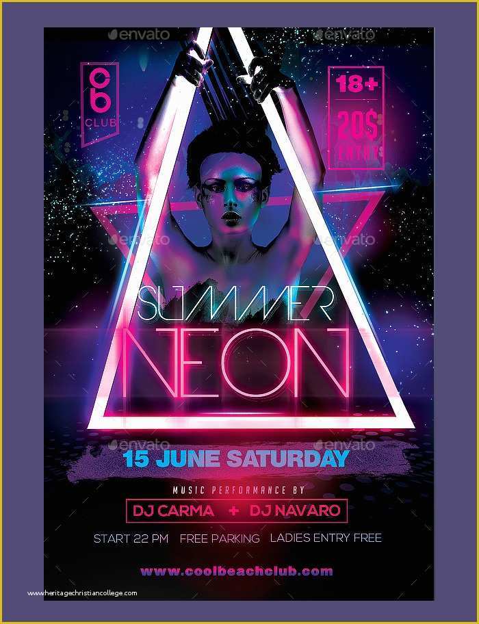 Neon Party Flyer Template Free Of 31 Best Neon Party Flyer Psd Templates Free & Premium