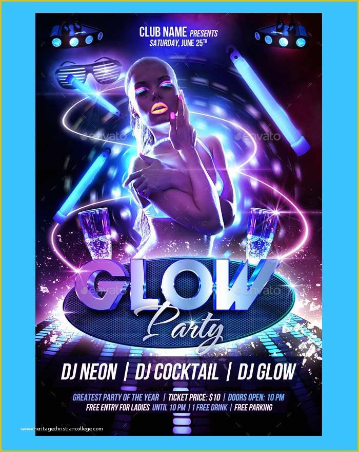 Neon Party Flyer Template Free Of 31 Best Neon Party Flyer Psd Templates Free & Premium