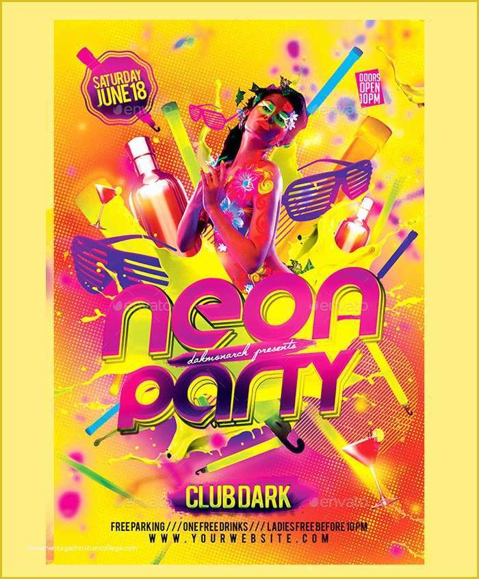 Neon Party Flyer Template Free Of 31 Best Neon Party Flyer Psd Templates Free & Premium