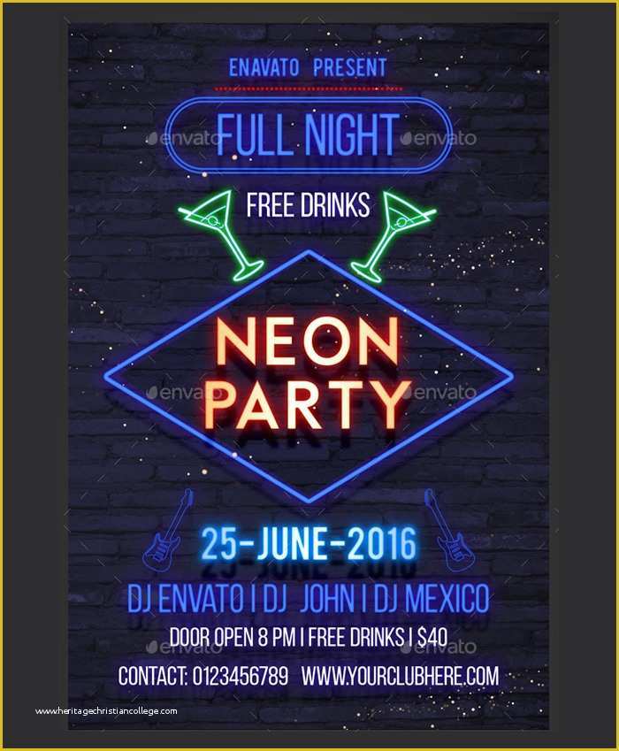 Neon Party Flyer Template Free Of 31 Best Neon Party Flyer Psd Templates Free & Premium