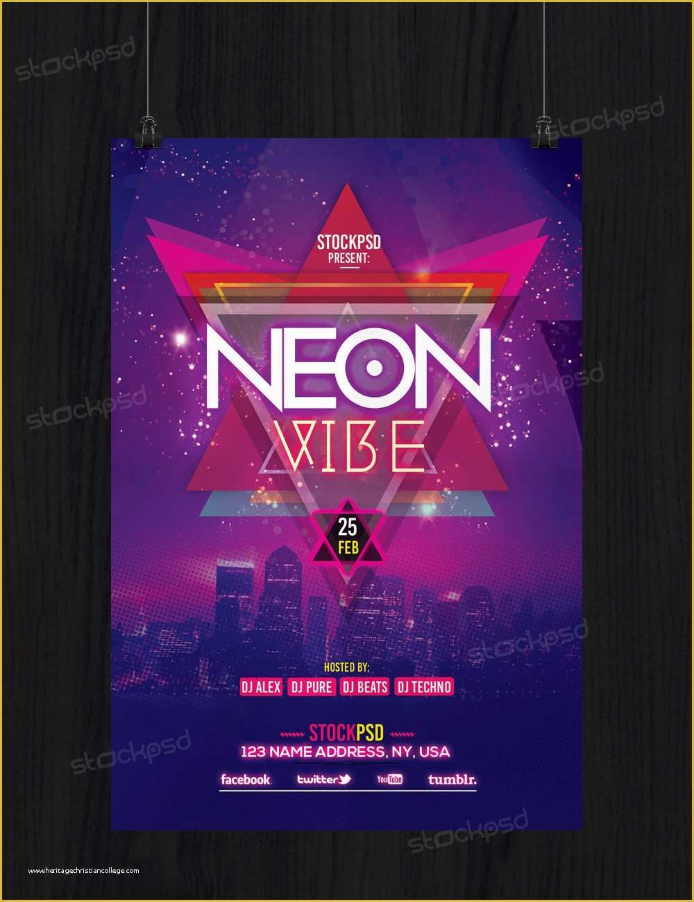 Neon Party Flyer Template Free Of Neon Vibe Download Free Psd Flyer Template Free Psd