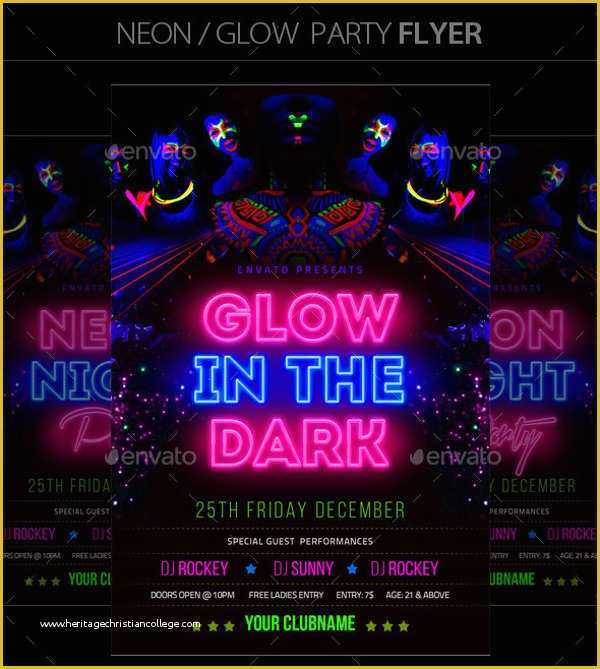 Neon Party Flyer Template Free Of Party Flyer Examples