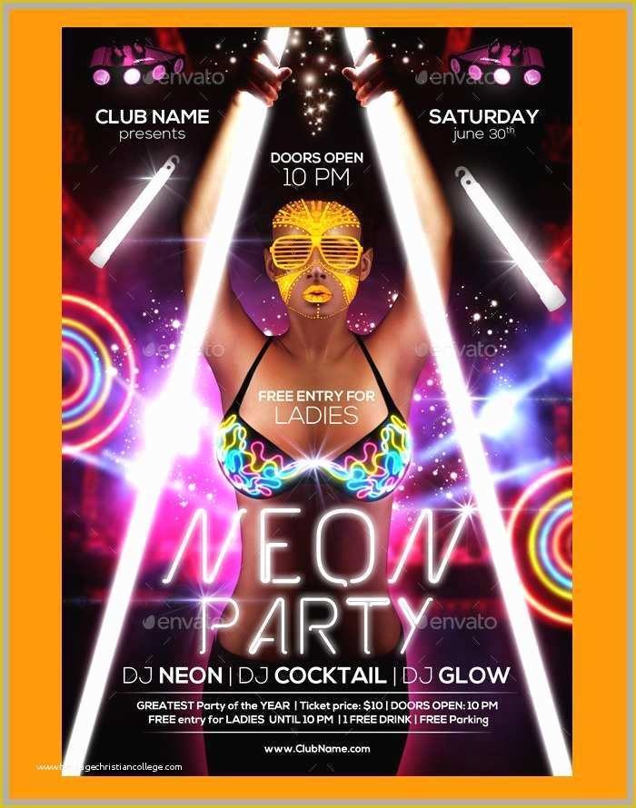 Neon Party Flyer Template Free Of Party Flyer Templates Psd Prettier 31 Best Neon Party