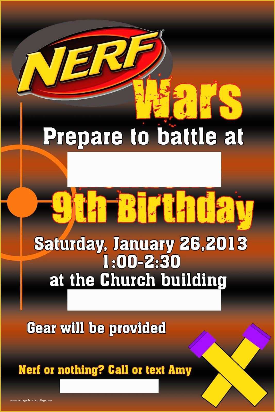 Nerf Invitation Template Free Of Craft Tales From the Unknown Nerf War Party