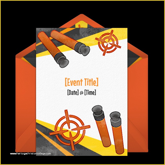 Nerf Invitation Template Free Of Free Tar Blast Invitations