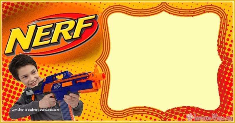 Nerf Invitation Template Free Of Nerf War Birthday Party Invitation ...