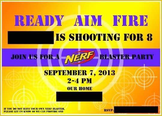 Nerf Invitation Template Free Of Nerf Party Invitations Template