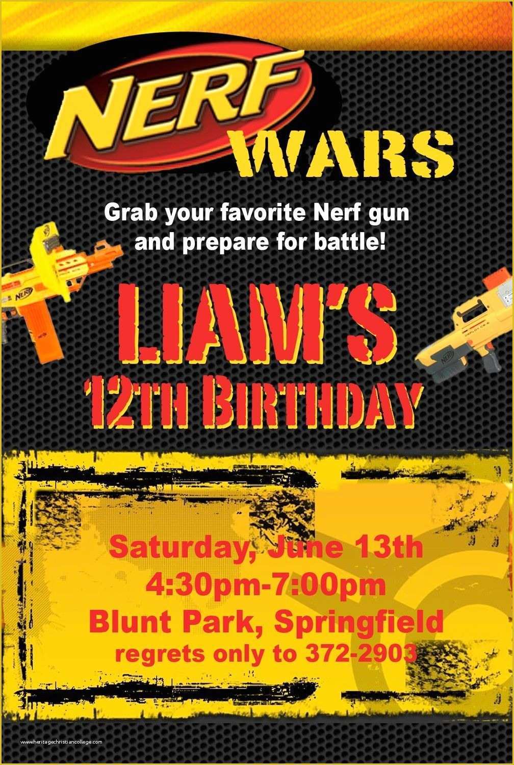 Nerf Invitation Template Free Of Nerf War Birthday Party Invitation Idea