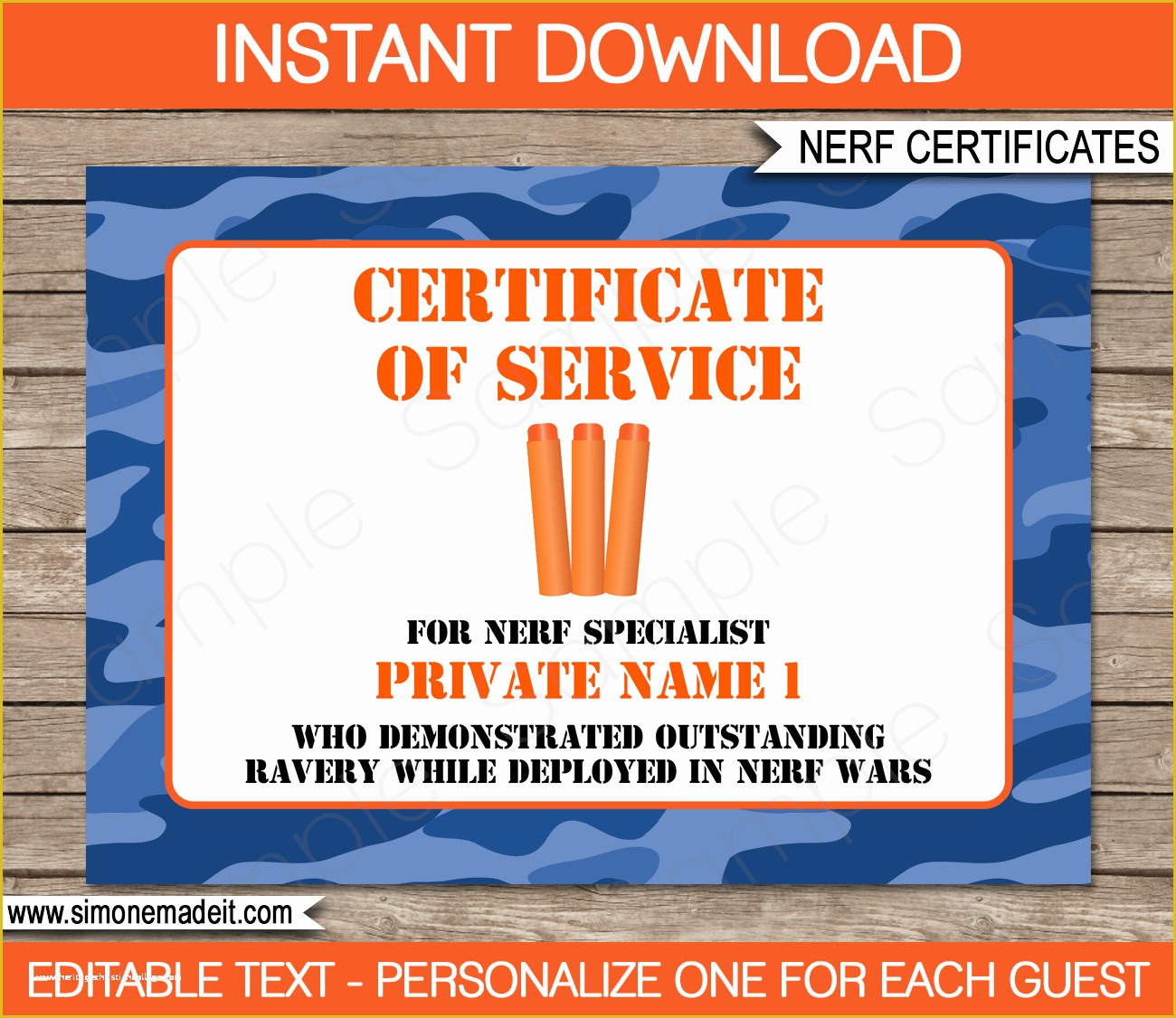 Nerf Invitation Template Free Of Nerf War Certificate Template