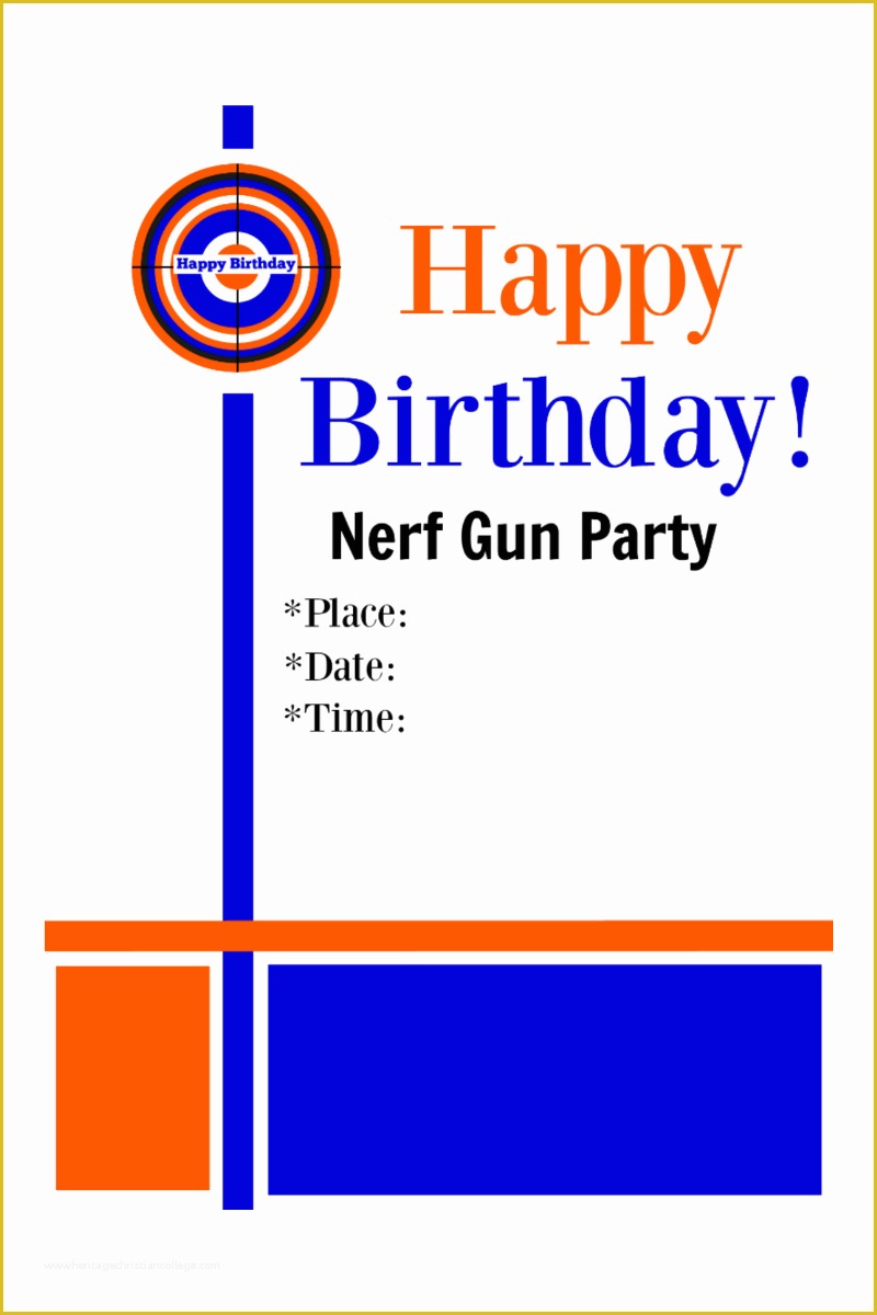 Nerf Invitation Template Free Of Right On Tar Nerf Gun Party – Fun Squared