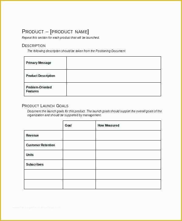 New Business Plan Template Free Of Product Plan Template Free