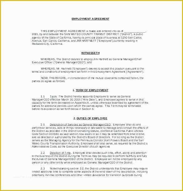 New Employee Contract Template Free Of New Employee Contract Template Employment Contract format