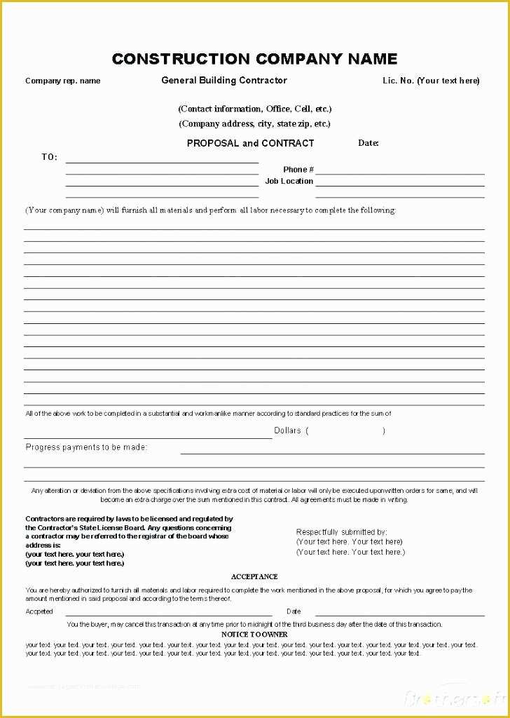 New Employee Contract Template Free Of Remodeling Contract Template