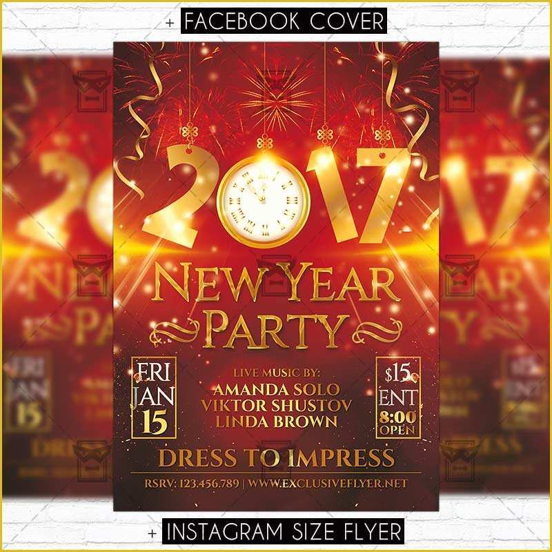 New Year Flyer Template Free Of 2017 New Year Party – Premium Flyer Template