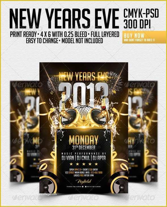 New Year Flyer Template Free Of 30 Best New Year Flyers Of 2013